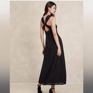 Chiffon twist-back maxi dress